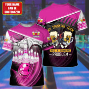 Personalized Name Pink Bowling Beer All Over Printed Unisex Shirt Q200908