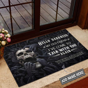 Skull Hello Darkness Personalized Doormat Q290809