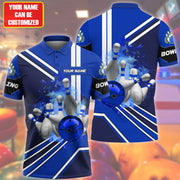 Personalized Name Blue Bowling Ball All Over Printed Unisex Shirt Q310306