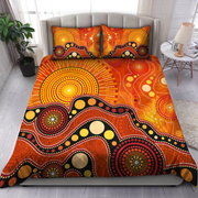 Aboriginal Australia Indigenous Flag Circle Dot Painting Art Bedding Set